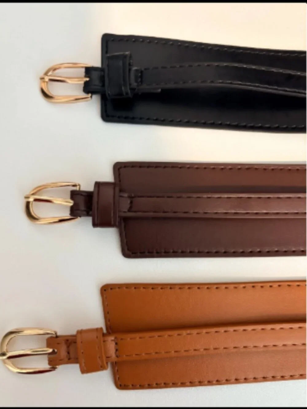 Women’s Wide Waist Belt with Slim Buckle Strap – Black, Brown or Coffee